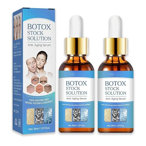 2pcs Botox Stock Solution Facial Serum - Botox Face Serum - Botox in a Bottle - Anti Aging Serum for Reduce Fine Lines, Wrinkles, Plump Skin