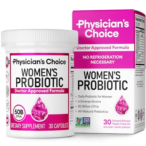 Physician's Choice Probiotics for Women - PH Balance, Digestive, UT, & Feminine Health - 50 Billion CFU - 6 Unique Strains for Women - Organic Prebiotics, Cranberry Extract+ - Women Probiotic - 30 CT